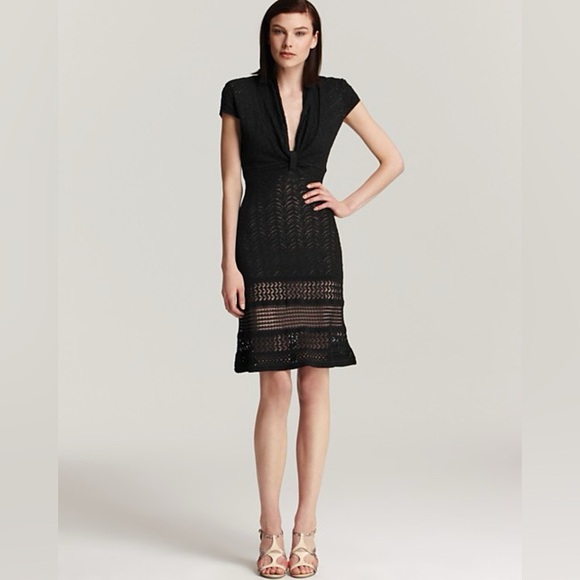 Catherine Malandrino Black Pointelle Dress - Picture 1 of 9